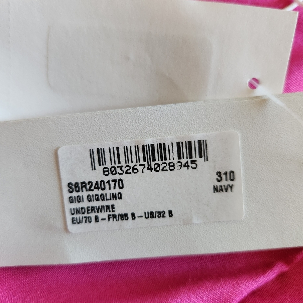 Stella McCartney Gigi Giggling Underwire Bra Navy 32B NWT - Picture 7 of 14